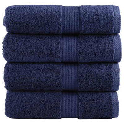Berkfield Premium Wash Towels Solund 4Pcs Navy Blue 30X30Cm 600Gsm - image 1