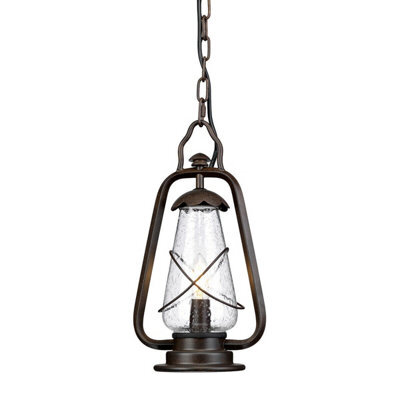 Elegant Outdoor Ip44 Chain Lantern In Old Bronze With Led E14 Bulb Fitting