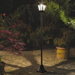 Solar Powered Victorian Style Lamp Post - 100 Lumen Led Outdoor Garden Light With 365 Day Illumination - H170 X 18Cm Diameter - thumbnail 1