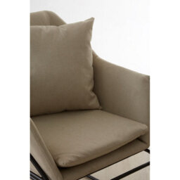 Orsina Stone Armchair, Easy-To-Clean Linen Accent Chair, Arm Support Comfy Armchair, Space-Saver Dining Armchair - thumbnail 6
