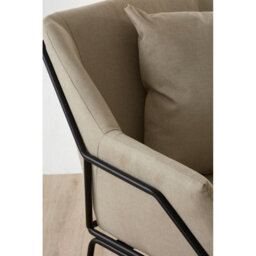 Orsina Stone Armchair, Easy-To-Clean Linen Accent Chair, Arm Support Comfy Armchair, Space-Saver Dining Armchair - thumbnail 5
