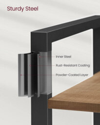 Songmics 6-Tier Shelf, Bookcase, Bookshelf, Shelving Unit, Storage Organiser Rack, Special Walnut And Black - thumbnail 6
