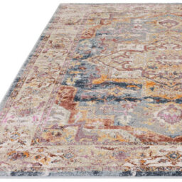 Furniturebox Uk Farah Beige & Blue Persian Inspired Medallion Rug 120X170 - thumbnail 6