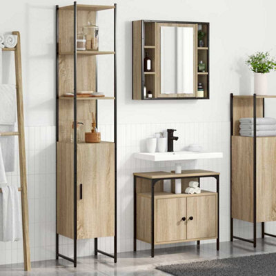 Walplus Bathroom Cabinet Set Other 3 Pcs Sonoma Oak 33 X 33 X 185.5 Cm - image 1
