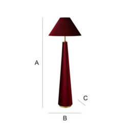 Valuelights Martha Conical Burgundy Velvet Midi Floor Lamp And Bulb - thumbnail 9