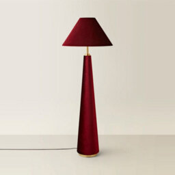 Valuelights Martha Conical Burgundy Velvet Midi Floor Lamp And Bulb - thumbnail 4