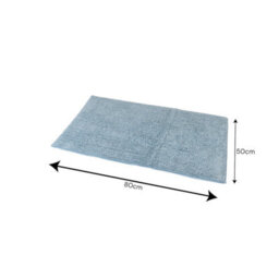 Showerdrape Andorra Cobalt Blue 100% Cotton Bath Mat 800 X 500mm - thumbnail 2
