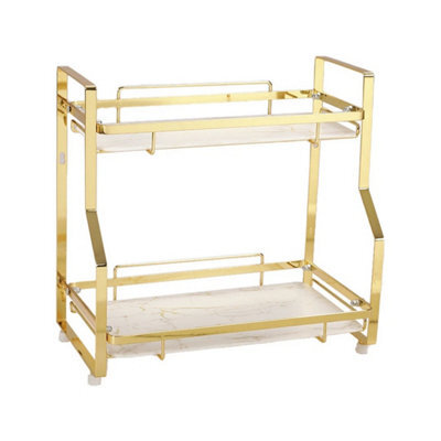 2-Tier Metal & Plastic Vanity Tray Rack - image 1