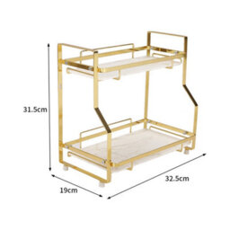 2-Tier Metal & Plastic Vanity Tray Rack - thumbnail 2