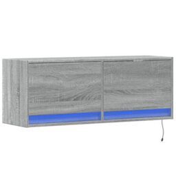 Berkfield Durable Tv Wall Cabinet With Led Lights Grey Sonoma 100X31X35 Cm - thumbnail 3