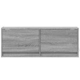 Berkfield Durable Tv Wall Cabinet With Led Lights Grey Sonoma 100X31X35 Cm - thumbnail 6