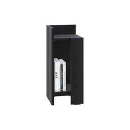 Decortie Elos Modern Narrow Left Module Bedside Table Nightstand 25Cm Drop-Door Storage Black Wood - thumbnail 2