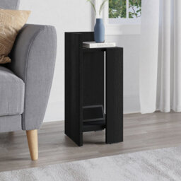Decortie Elos Modern Narrow Left Module Bedside Table Nightstand 25Cm Drop-Door Storage Black Wood - thumbnail 4