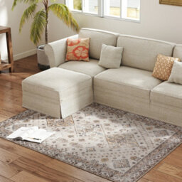 Homcom Flannel Non-Slip Washable Rug For Living Room, 170 X 120 Cm, Beige - thumbnail 8