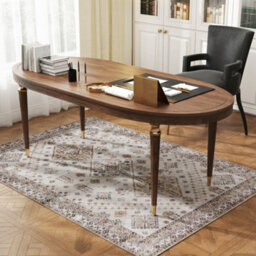 Homcom Flannel Non-Slip Washable Rug For Living Room, 170 X 120 Cm, Beige - thumbnail 9
