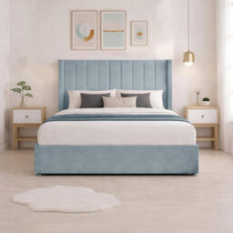 Luxury Sky Plush Milan Super King Size Bed Frame With Mattress 54 Inches Wingback Headboard 2 Footend Storage Drawers - thumbnail 4