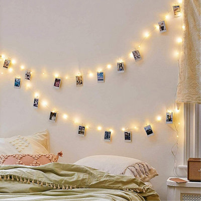 Globrite Led Fairy Lights - (5M), 50 Warm White With 30 Photo Clips - Battery Operated Decorative Lights For Custom Photo Display - image 1
