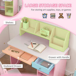 Zonekiz Kids Desk And Chair Set With Storage, For Ages 5-8 Years - thumbnail 4