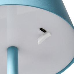 Wyld And Coco Blue Metal Wireless Table Lamp, Usb-C Rechargeable, Touch Control - thumbnail 6