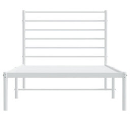 Berkfield Metal Bed Frame With Headboard White 107X203 Cm - thumbnail 6