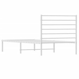 Berkfield Metal Bed Frame With Headboard White 107X203 Cm - thumbnail 8