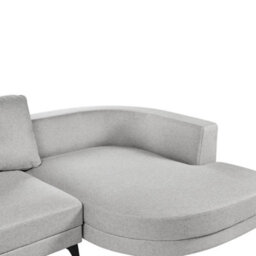 Beliani Corner Sofa 3 Seater Marum Faux Linen Grey Left Hand - thumbnail 8