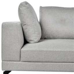 Beliani Corner Sofa 3 Seater Marum Faux Linen Grey Left Hand - thumbnail 6