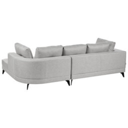 Beliani Corner Sofa 3 Seater Marum Faux Linen Grey Left Hand - thumbnail 5