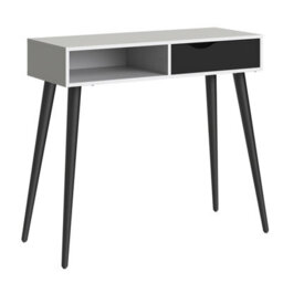 Furniture To Go Oslo Console Table 1 Drawer 1 Shelf In White And Black Matt