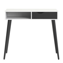 Furniture To Go Oslo Console Table 1 Drawer 1 Shelf In White And Black Matt - thumbnail 2