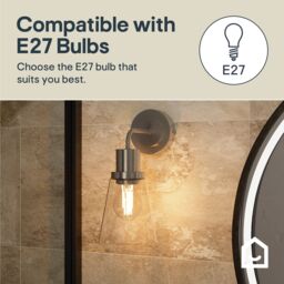 GoodHome Bobwhite Satin Silver Effect Wired Bathroom Wall Light - thumbnail 7