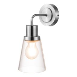 GoodHome Bobwhite Satin Silver Effect Wired Bathroom Wall Light - thumbnail 3