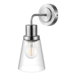 GoodHome Bobwhite Satin Silver Effect Wired Bathroom Wall Light - thumbnail 2