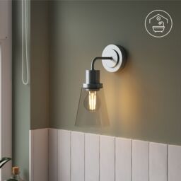 GoodHome Bobwhite Satin Silver Effect Wired Bathroom Wall Light - thumbnail 5