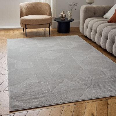The Rugs Carmel Grey Abstract Area Rug And Runner Non Shedding, Stain Resistant, Soft - image 1