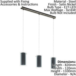 Modern Satin Nickel Ceiling Pendant Light With Matching Wall Sconces And Clear Glass Shades - thumbnail 2