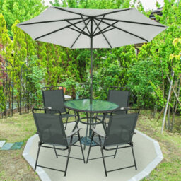Costway Set Of 4 Patio Folding Chairs Portable Armchair Dining Chair W/ Curved Armrest - thumbnail 4