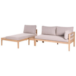 Beliani Garden Lounge Set With Table 3 Seater Talla Acacia Wood Light Brown - thumbnail 5