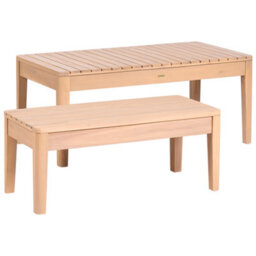 Beliani Garden Lounge Set With Table 3 Seater Talla Acacia Wood Light Brown - thumbnail 6