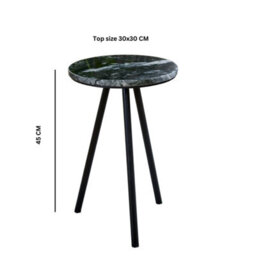Wyld Haus Alabama Black Marble Side Table With Hairpin Legs - thumbnail 3