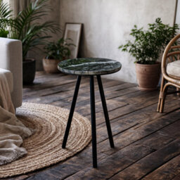 Wyld Haus Alabama Black Marble Side Table With Hairpin Legs - thumbnail 1