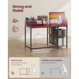L-Shaped Corner Desk With Storage, Reversible Shelves - thumbnail 3