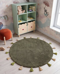 Beliani Kids Rug Kodinhi  Dark Green 120 Cm Cotton - thumbnail 2