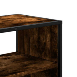 Berkfield Tv Cabinet Smoked Oak 60X31X39.5 Cm Engineered Wood And Metal - thumbnail 7