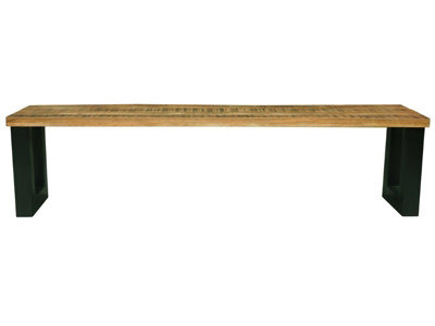 Buttercup Farm Induse Bench - Mango Wood/iron - L44 X W180 X H45 Cm - Mango Pp Saw Finish - image 1
