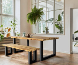 Buttercup Farm Induse Bench - Mango Wood/iron - L44 X W180 X H45 Cm - Mango Pp Saw Finish - thumbnail 5