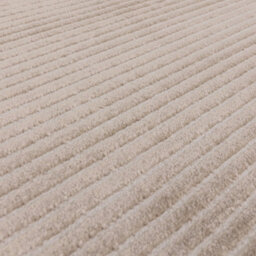 Beige Plain Striped 11mm Thick Anti-Shed Rug For Bedroom, & Dining Room, Stain-Resistant Modern Area Rug-160Cm X 230Cm - thumbnail 2