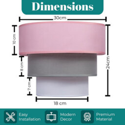 Giggi 3-Tier Fabric 30Cm Easy-Fit Ceiling Light Shade/lamp Shade For Table Lamps, Floor Lamps, Living Room, Bedroom - thumbnail 4
