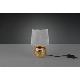Luminosa Lighting Luminosa Sophia Modern Table Lamp With Round Tapered Shade Gold Grey Shade - Uk Stock - thumbnail 3