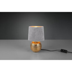 Luminosa Lighting Luminosa Sophia Modern Table Lamp With Round Tapered Shade Gold Grey Shade - Uk Stock - thumbnail 2